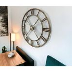 Platin Eskitme Stil 73 Cm Duvar Saati Kahverengi