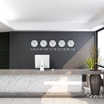 Platin Executive Black 36 Cm 5 Li Tabelalı Dünya Saatleri Siyah