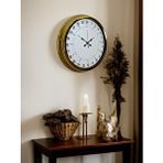 Platin Gold 40 Cm Metal 24 Saat Göstergeli Özel Tasarım Duvar Saati Altın