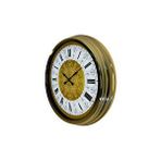 Platin Gold Motifli 40 Cm Metal Duvar Saati Altın
