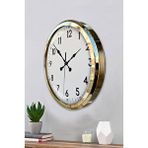 Platin Gold ve White Luxury Classic 52 Cm Metal Duvar Saati Altın