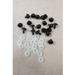 platin hediyelik Amigurumi Bebek Siyah Vidalı Göz 20 Adet 14 mm