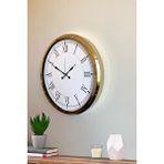 Platin İhtişamlı Gold 52 Cm Metal Roma Rakamlı Lüks Duvar Saati Altın