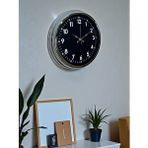 Platin Klasik 40 Cm Krom Şık Metal Duvar Saati Gümüş