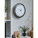 Platin Krom 40 Cm Metal 24 Saat Göstergeli Özel Tasarım Duvar Saati Gümüş