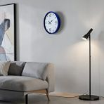 Platin Lacivert Çerçeveli Beyaz Kadran 36 Cm Duvar Saati