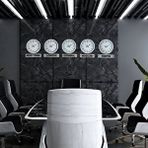 Platin Modern 36 Cm Tabelalı Dünya Saatleri – Beyaz 5’li