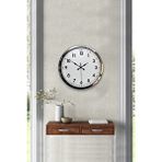 Platin Modern Klasik 40 Cm Krom Metal Duvar Saati Gümüş