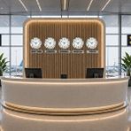 Platin Modern Krom 5’li 36 Cm Metal Tabelalı Dünya Saatleri Gümüş