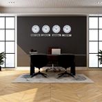 Platin Mor Prestij 4’lü 36 Cm Tabelalı Dünya Saatleri