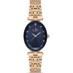 Platin Pierre HDS-PL-1248LA-C3 Oval Kadın Kol Saati - Rose Gold - Lacivert