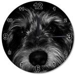Platin Saat BU2002480108B Siyah Köpek Ahşap 36 cm Duvar Saati