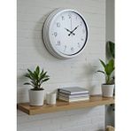 Platin Sade Tasarım Beyaz 40 Cm Metal Standart Duvar Saati