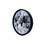 Platin Siyah 36 Cm Desenli Dekoratif Duvar Saati