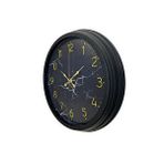 Platin Siyah 40 Cm Mermer Desenli Metal Duvar Saati