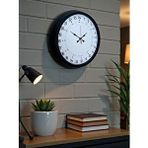 Platin Siyah 40 Cm Metal 24 Saat Göstergeli Özel Tasarım Duvar Saati