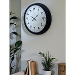 Platin Siyah Arapça Rakamlı 40 Cm Metal Duvar Saati