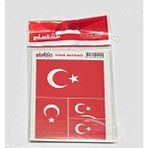 Platin Türk Bayrağı Stıcker (16 Adet)