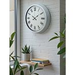 Platin White Prime Roma Rakamlı 40 Cm Metal Duvar Saati Beyaz