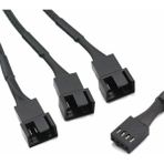 Platoon 4 Pin 3lü Fan Çoklayıcı Fan Splitter Fan Çoğaltıcı 4pin 3 Pin - Siyah