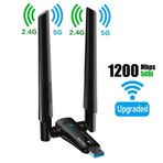 Platoon PL-9340 AC1200 867Mbps 5GHz + 300Mbps 2.4 GHz Çift Anten Wireless USB Adaptör
