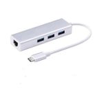 Platoontype-C 3 Port Usb Çoklayıcı Hub + Rj 45 Ethernet Port Çevirici