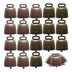 Plawee 18 adet inek at koyun otlatma bakır çan küçük pirinç çanlar, Cowbell Retro çan inek çan gürültü makinesi kolay kurulum kullanımı kolay