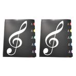 Plawee 2 x müzik temalı klasör tutucu, yazılabilir müzisyen keman anahtarı, yapraklar, piyano, , kağıt mağaza, Mezmur, şarkı, konser, koruyucu, 20 sayfa, taşınabilir, öğrenci düzenleyici