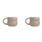 Plawee 2 x Yaratıcı Seramik Fincan Sevimli Kahve Fincanı İskandinav Ev Dekorasyonu El Yapımı Süt Çay Fincanı Ev Drinkware Kişiselleştirilmiş Çift B