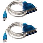 Plawee 2X USB - Paralel IEEE 1284 Yazıcı Adaptörü Kablosu PC (Eski Paralel Yazıcınızı Bir USB Bağlantı Noktasına Bağlayın)
