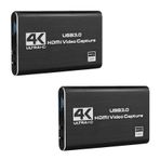 Plawee 2X Video Yakalama Kartı 4K Ekran Kaydı USB3.0 1080P 60FPS Oyun Yakalama Cihazı