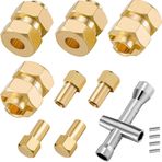 Plawee 4Pcs Brass Extended 7mm Hex Wheel Hubs Combiner 4mm Widened for AXIAL SCX24 90081 1/24 RC Crawler Car Upgrades Parts