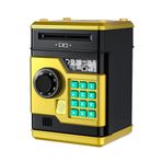Plawee Elektronik Kumbara ATM Şifre Para Kutusu Güvenli Akıllı Otomatik Bankacılık Çocuklar Hediye Para Kutusu Altın