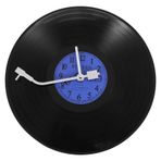 Plawee Kuvars Yuvarlak Retro Duvar Saati Tasarım Mutfak Oturma Odası Ev Dekorasyonu Vinil Plak Saat + Siyah Plastik
