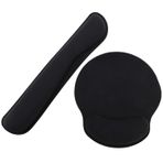 Plawee Mouse Mat Jel Oyun Klavyesi ve Bilek Dinlenme Mat Pedi, Ergonomik Bilek Desteği Bilgisayar Dizüstü Bilgisayar Ofis Tipisti için Pedi - Siyah