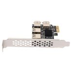 Plawee New 4 Ports PCIe Riser Adapter Board PCI-E 1x to 4 USB 3.0 PCI-E Rabbet GPU Riser Extender ETH/Monero XMR/Zcash ZEC 16X External Slot Card Multiplier for Miner Mining BTC