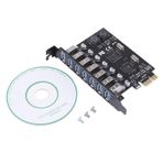 Plawee USB 3.0 PCI-E Expansion Card Adapter 7 Ports USB 3.0 Hub Adapter External PCI-E Extender PCI Express Card for Desktop