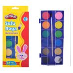 Play-Doh Sulu Boya 12 Renk Büyük Boy 28 mm Çocuklar İçin Eğlenceli Sanat Seti