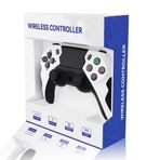 Play+ Wireless Controller Compatible with PS4/Pro/Slim/PC, Beautiful Wireless Gamepad with Enhanced Precision Joystick/Turbo/Dual Vibration/Audio Function (RED & BLACK)