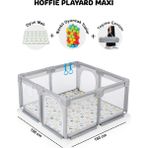 Playard Maxi Güvenli Bebek ve Çocuk Oyun Alanı Oyun Parkı 150X150CM Oyun Matı ve Topları - Açık Gri