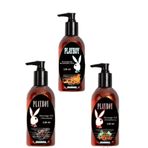 Playboy Erotik Çikolata Aromalı Natural Erkek Istek Arttırıcılı Isıtıcılı Vücut Masaj Yağları 3 Adet 120ml