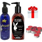 Playboy Pure Edible Natural Erkek Istek Artırıcı Vanilya Aromalı Mum Hediyeli Dinlendiri Vücut Masaj Yağı 120 ml