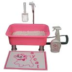 Playcat 45 x 33 cm Pembe Yıkanabilir Kedi Tuvaleti