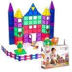 Playmags 150 Parça Manyetik Blok Set | 3D Magnet Yapı Taşları | Çocuklar için STEM Eğitici Oyuncak | Araba Dahil Yaratıcı ve Montessori Uyumlu Yapı Seti