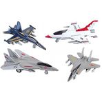 Playmaker Toys SetOf4 Amerika Birleşik Devletleri Hava Kuvvetleri Süper Sonik Jet Koleksiyonu 3,5 inç Kalıp Döküm Metal Model Oyuncaklar Geri Çekme Aksiyonu F/A-18, F-15, F-14, F-16