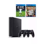 Playstation 4 Slim 1 TB + 2. DualShock Kol + Ps4 FC 25 + GTA 5 (ithalatçı Garantili)