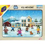 Playwood 23.5x33.5 cm Kış Mevsimi Ahşap Eğitici Puzzle