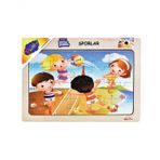 Playwood +3 Yaş Sporlar Voleybol Ahşap Eğitici Puzzle