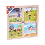 Playwood Ahsap Egitici 4 Lu Puzzle Spor Dallari Ony-345