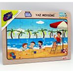 Playwood Ahşap Eğitici Puzzle 4 Adet 24X34 cm 20 Parça - Yaz Mevsimi